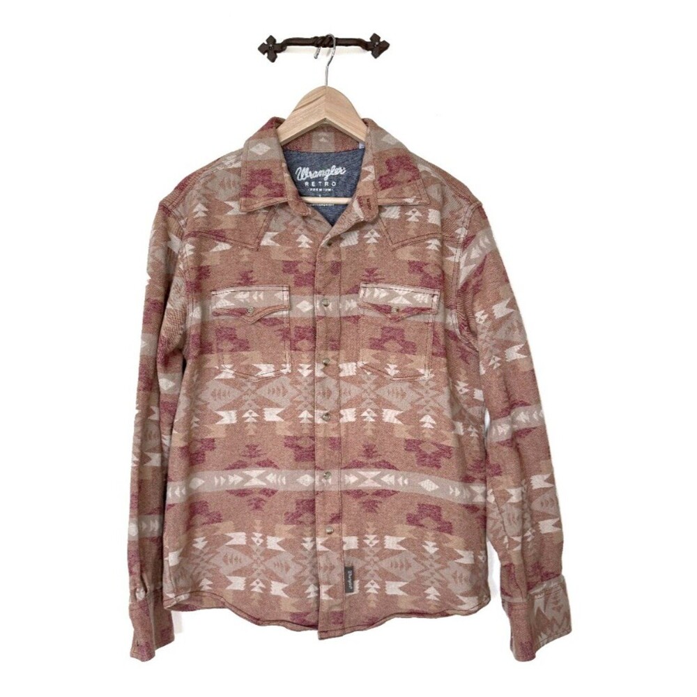 Wrangler Southwestern Snap Front Western Shirt Jacket - Picture 2 of 10